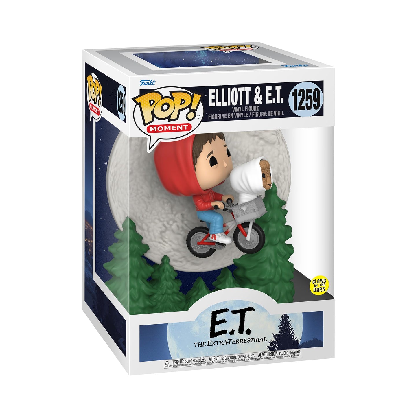 Funko Pop! Moment: ET - Elliott - Elliot and ET Flying - Glow In The Dark - E.T. The Extra Terrestrial - Figura de Vinilo Coleccionable - Idea de Regalo - Mercancia Oficial - Movies Fans