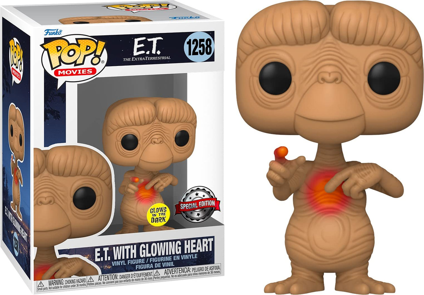 Funko Pop! Películas: E.T. 40 - E.T. Con - Glow in the Dark Heart - E.T. The Extra Terrestrial - Figura de vinilo coleccionable - Idea de regalo - Productos oficiales - Juguetes para niños y adultos -