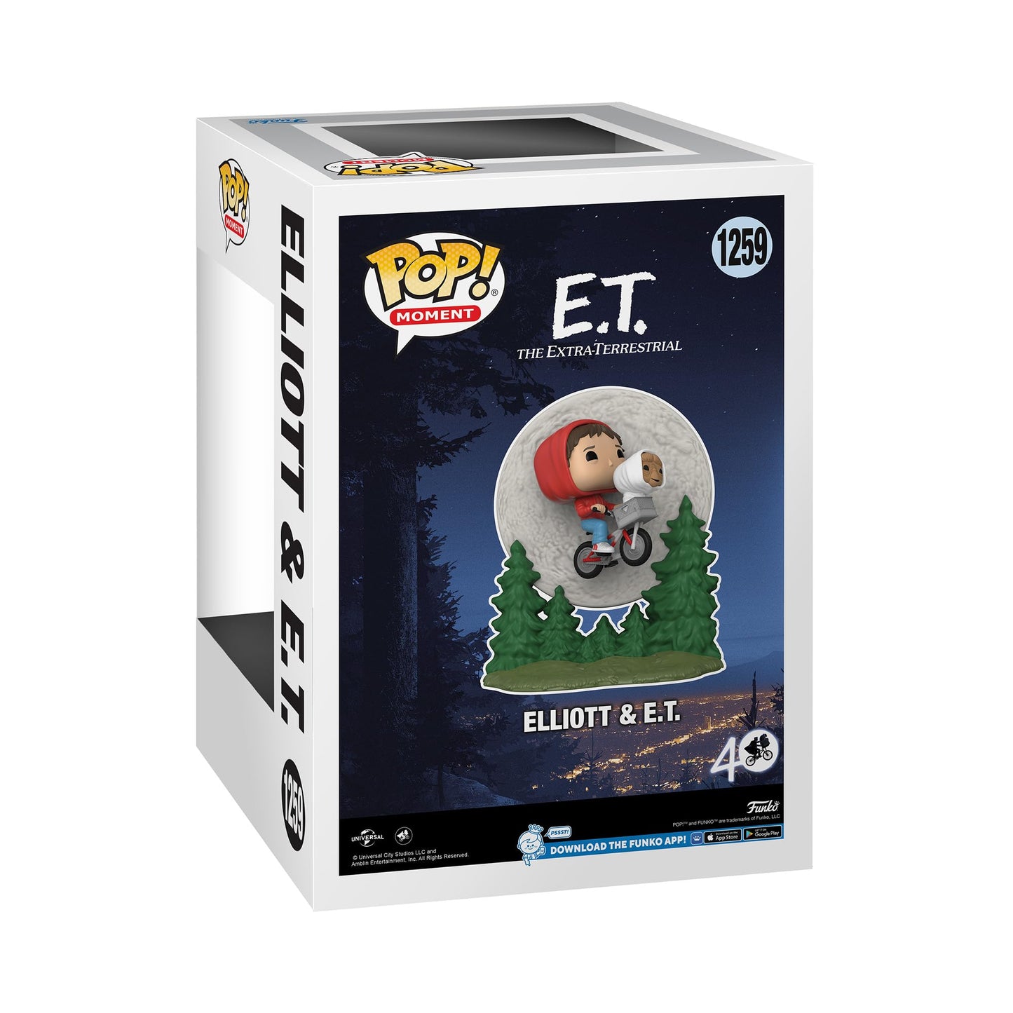 Funko Pop! Moment: ET - Elliott - Elliot and ET Flying - Glow In The Dark - E.T. The Extra Terrestrial - Figura de Vinilo Coleccionable - Idea de Regalo - Mercancia Oficial - Movies Fans