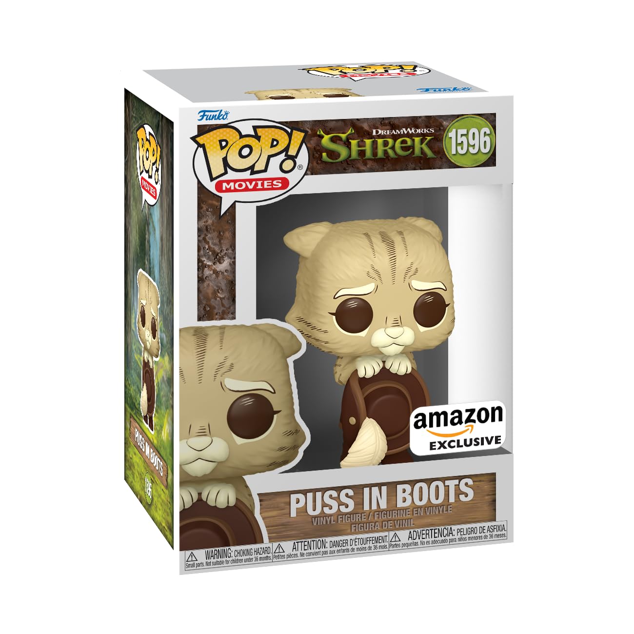 Funko Pop! Movies: DreamWorks 30th Anniversary - Shrek, Puss in Boots Brown, Amazon Exclusive